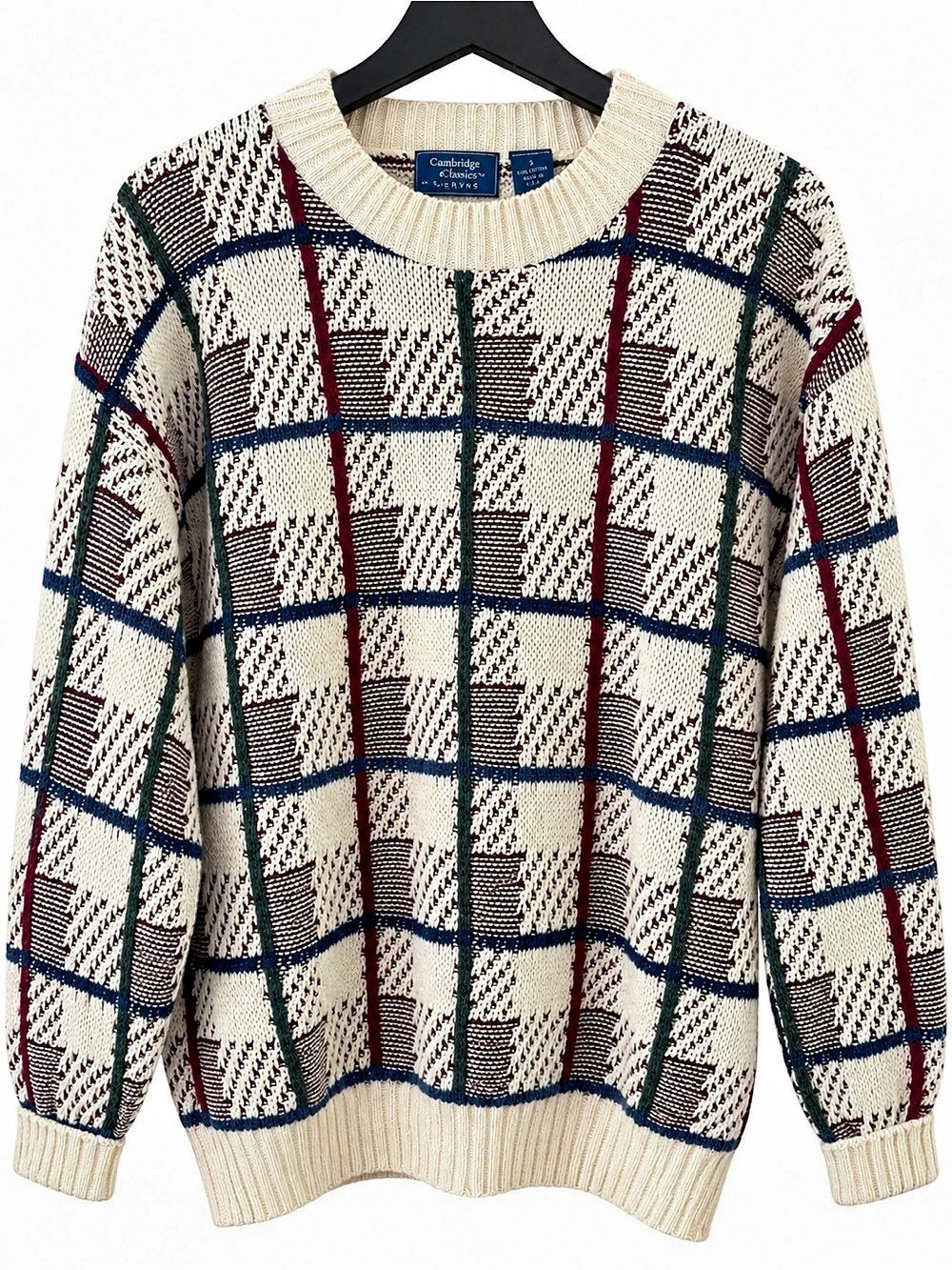 Vintage Cambridge Classics Mervyn's Plaid Cotton Sweater USA Small